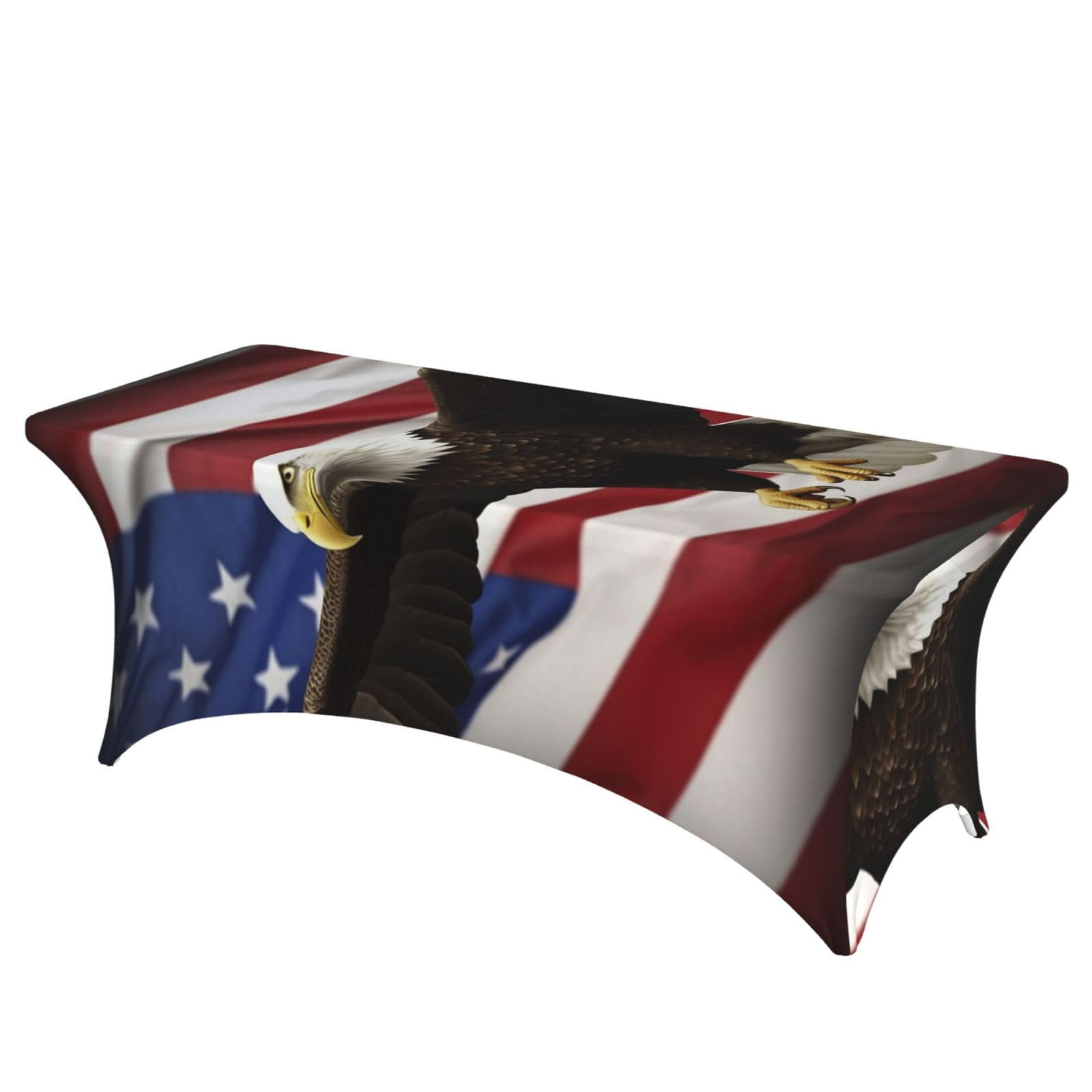 Nappe élasthanne drapeau américain lavable housse table rectangulaire mariage