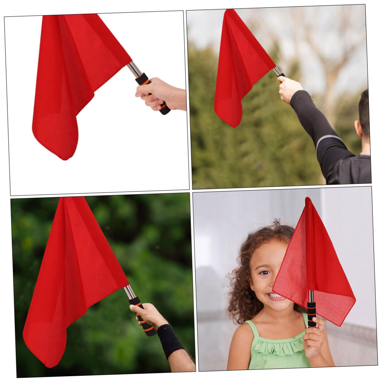 BESPORTBLE Árbitro Deportivas De Mano De Señales De Partido del Árbitro del Partido De Árbitro De Partido Rojo Nylon