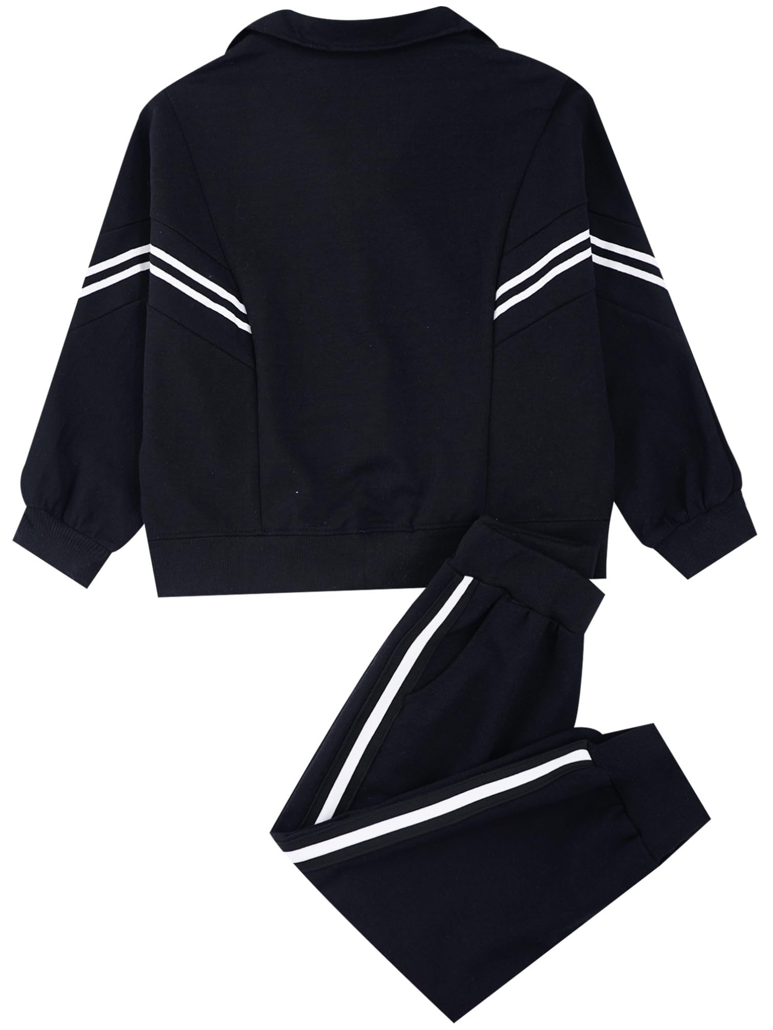 TiaoBug Chłopięcy dres treningowy, długa bluza i spodnie, spodnie do biegania, spodnie treningowe, regularny krój, dwuczęściowy strój sportowy