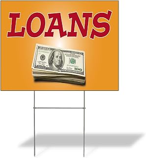 Fastasticdeals Weatherproof Yard Sign Loans Outdoor Advertising Printing D Yellow Lawn Garden 18x12 Inches 1 Side Print