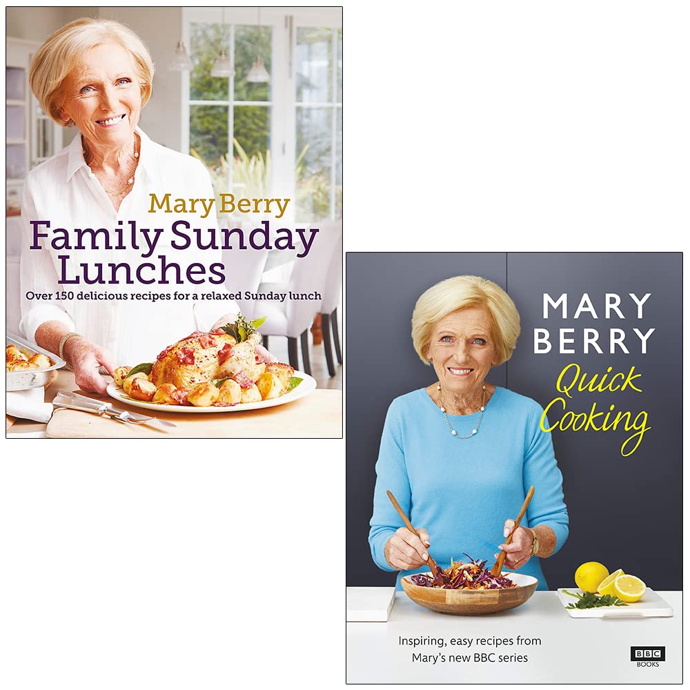 Mary Berry's Family Sunday Lunches & Mary Berry’s Quick Cooking 2 Books Collection Set