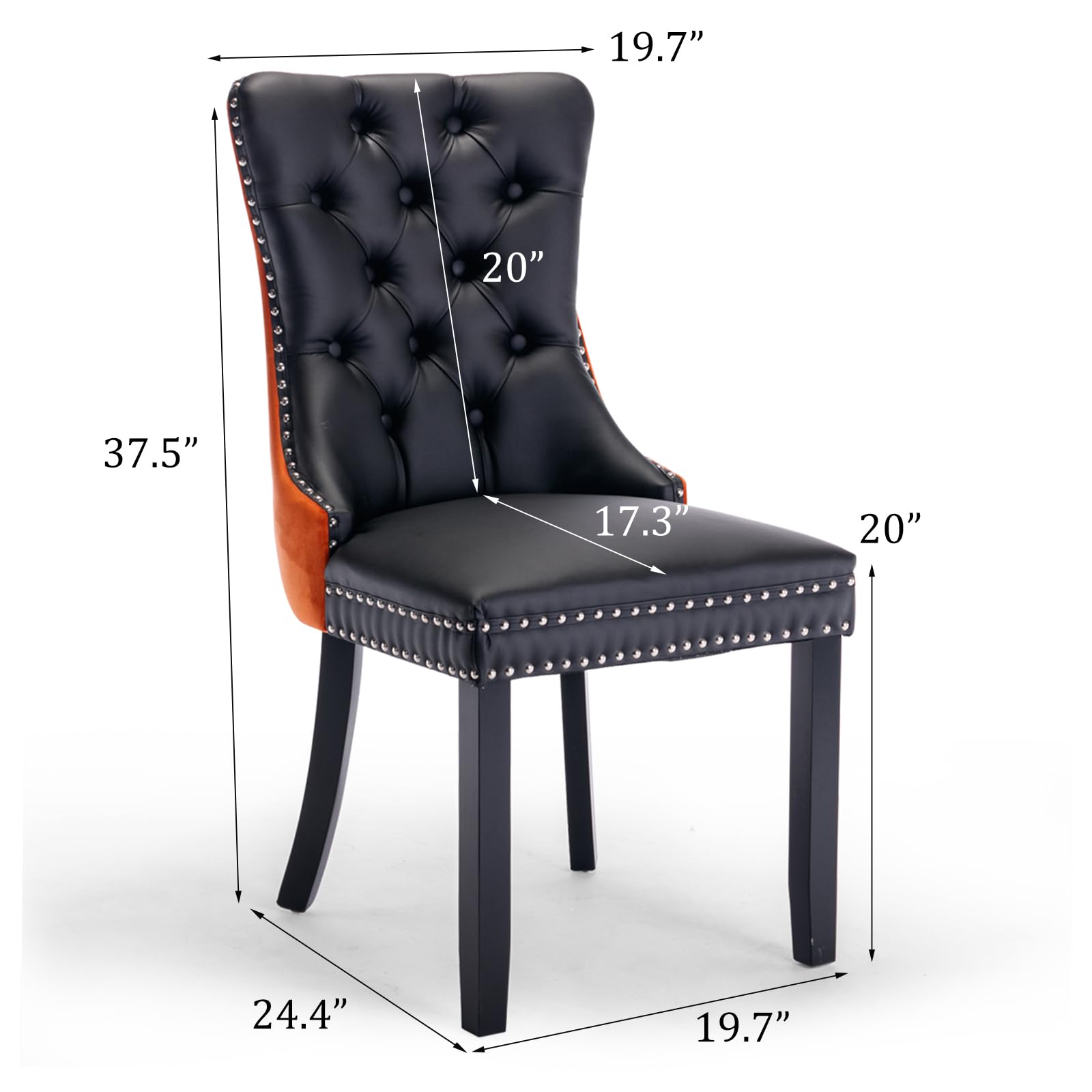 JETEAGO Leather Dining Chairs Set of 4, Tall Back Side Chair, Modern