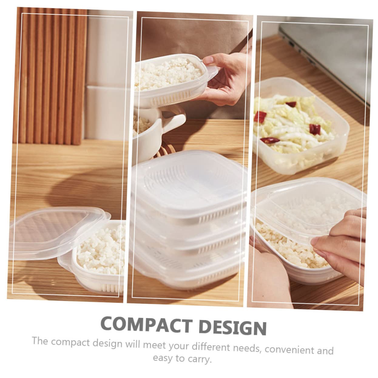 5 Set Scatole Per Pranzo Micronde Vassoio Vapore Resistenti Per Conservazione E Riscaldamento Facile 2 Pezzi*5