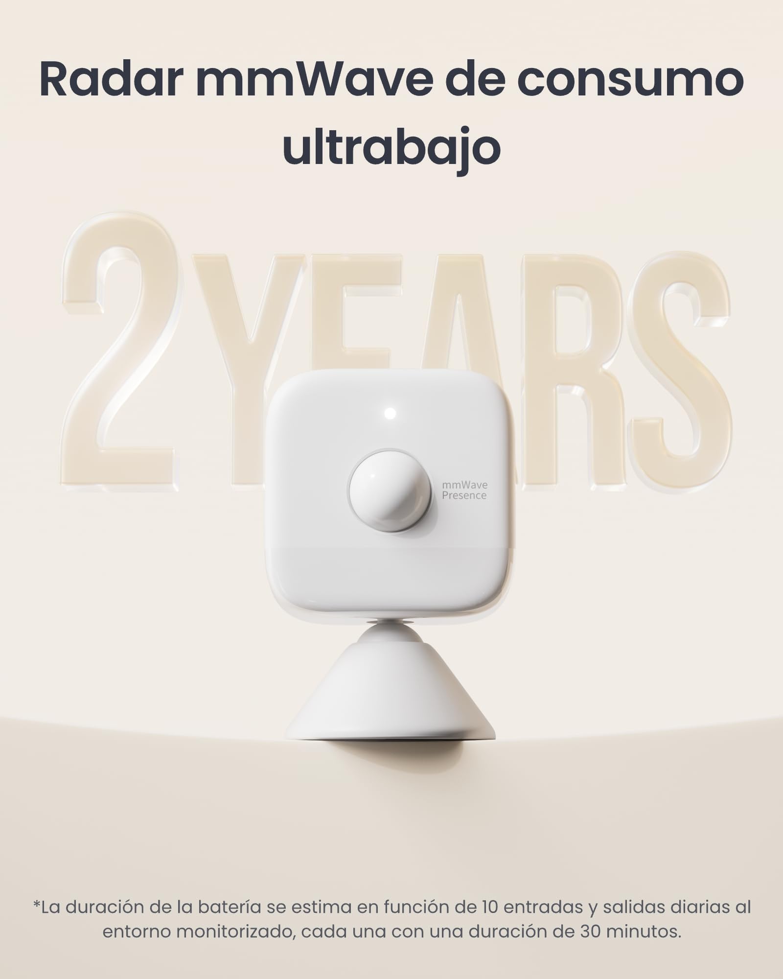 SwitchBot Sensor de Movimiento Inteligente de Radar mmWave, Sensor de Presencia Bluetooth con detección dinámica, Funciona con Alexa, HomeKit y Apple Home a través de Hub