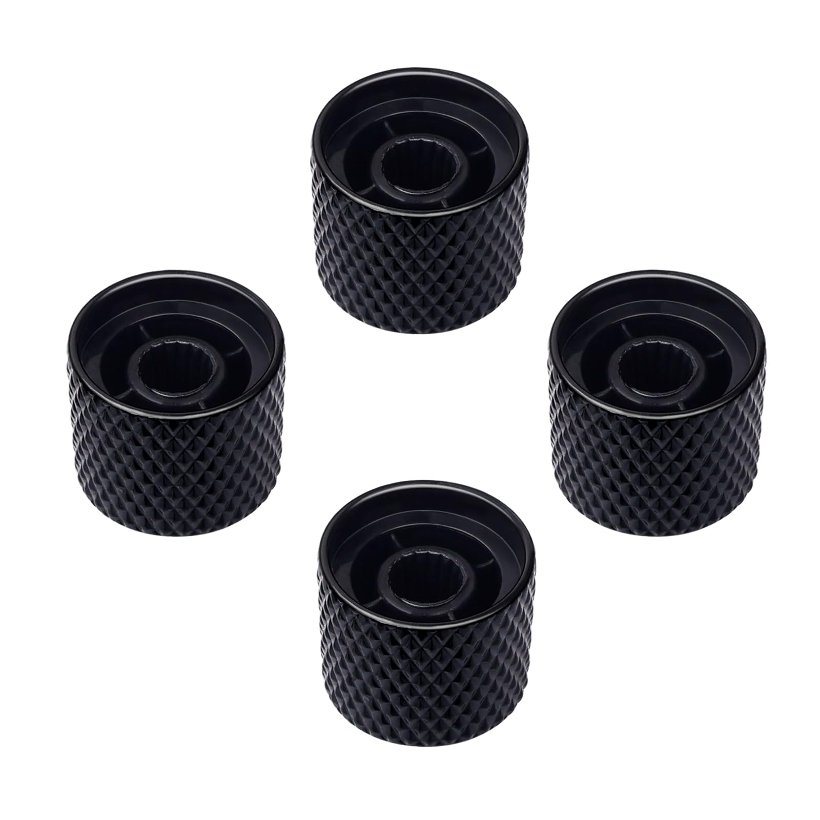 Banworks Electric Guitar Metal Control Knobs Metric 6mm (15/64") Speed Knob Dome Top Knobs Hat 18-Spline for Squier Telecaster Tele Super Strat ST Electric Guitars Pack of 4 JT/XN-05 Black - Image 3