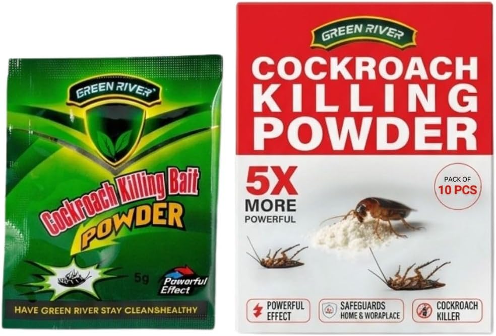 Green Riverยฎ Cockroach Killing Bait Killer | Effective Miraculous Powder Sachets (Pack of 10)