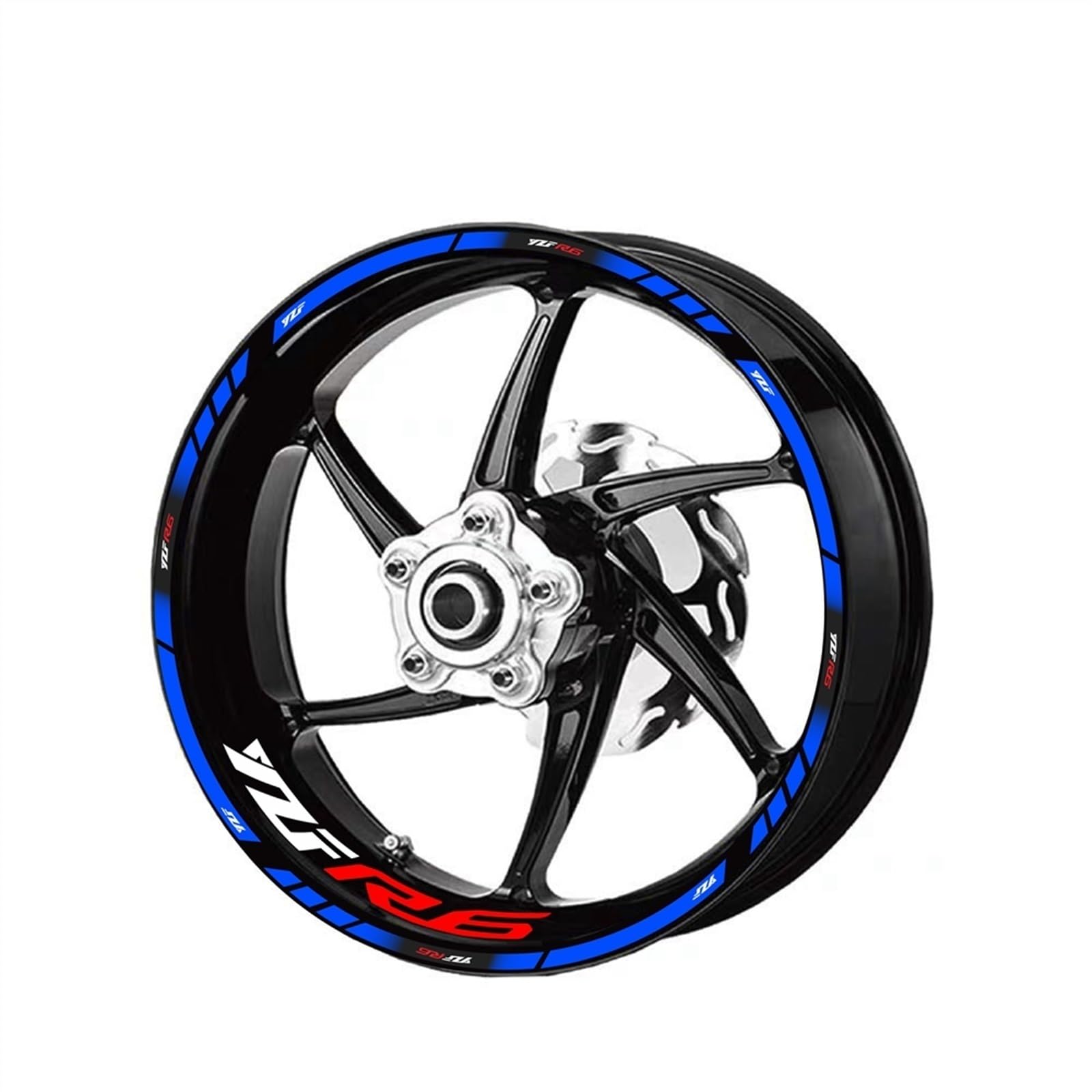 Motorcycle Front and Rear Tire Rim Reflective Decals Waterproof Stickers Accessories for Yamaha YZF R6 Decorative(Color6)