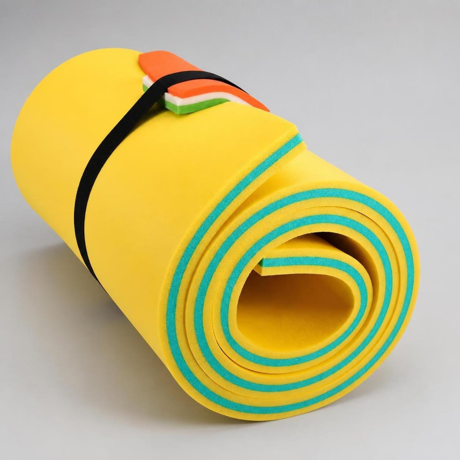 Materassino in Schiuma | Non Gonfiabile, Tappeto Gggiante in Schiuma, Durevole, Attrezzatura, per Piscina, Spiaggia, Famiglie, Giallo-, 180x55x2.2cm