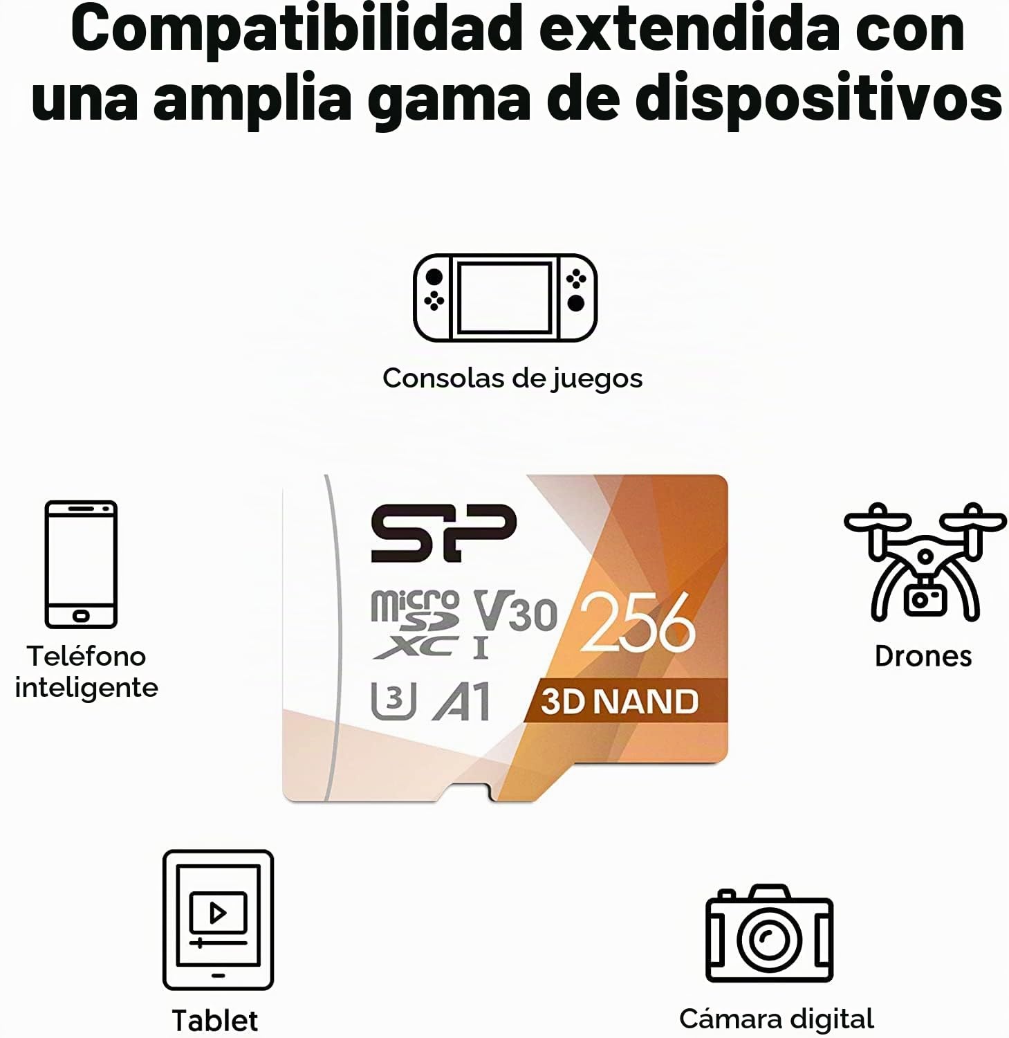 Silicon Power - Paquete de 2 Tarjetas Micro SD de 256 GB U3 Compatible con Nintendo Switch, Tarjeta de Memoria microSD SDXC microsdxc de Alta Velocidad con Adaptador