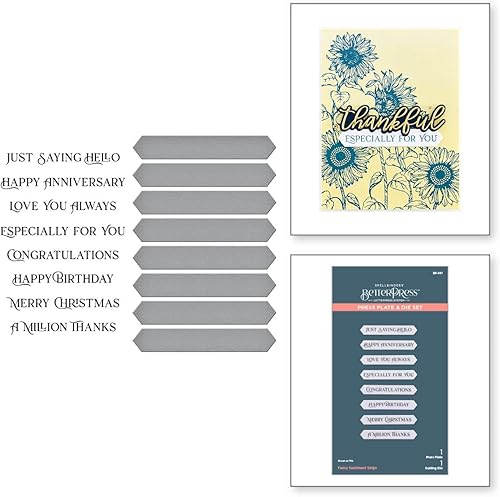 Miniatura 2 de Spellbinders Fancy Sentiment Strips BetterPress - Placa de prensa, metal
