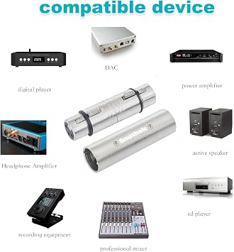 Smithok 4-Pack XLR Gender Connector Kit, 2 Male to Male & 2 Female to Female Couplers, for Mixers, Micphones & Amplifiers