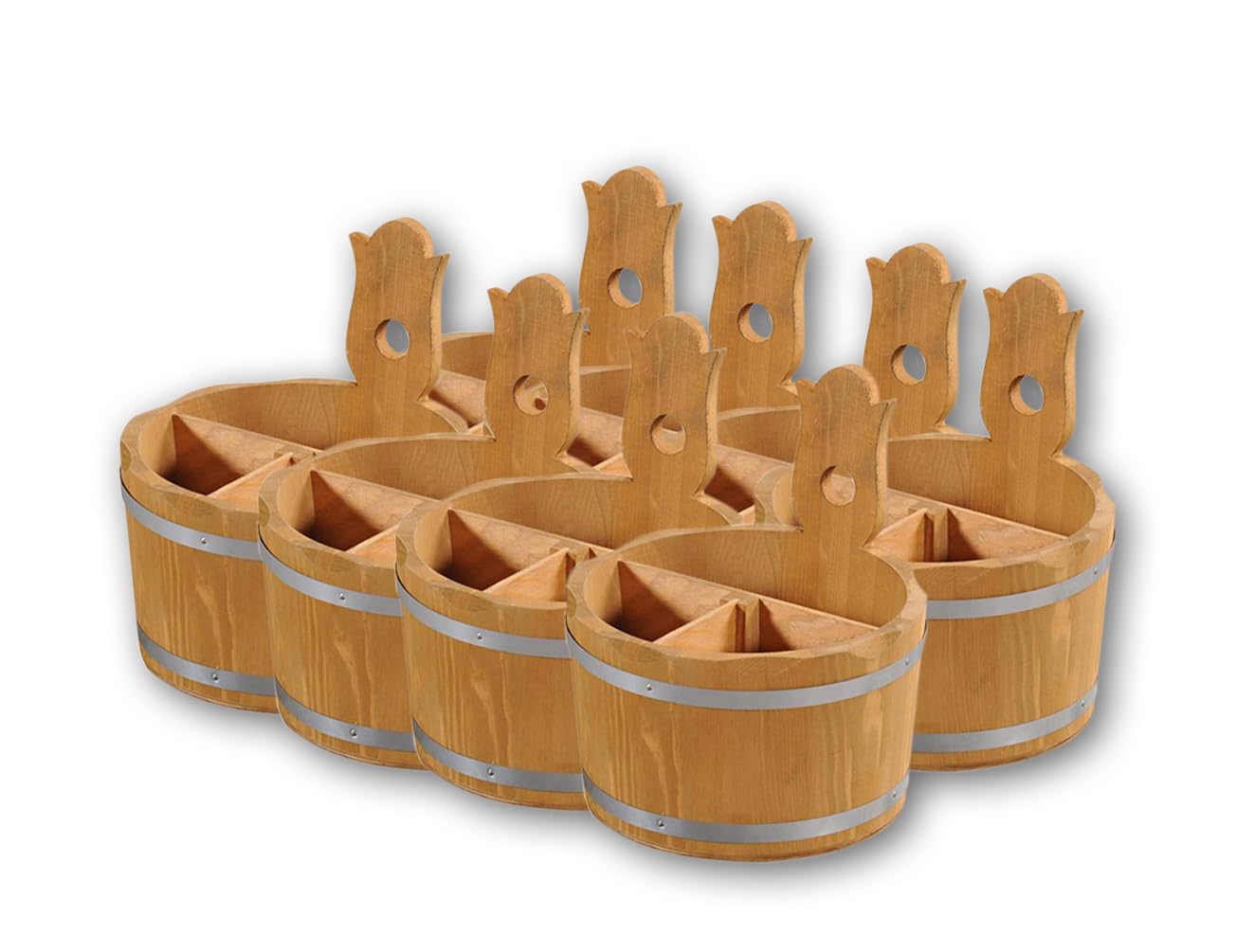 Kesper 69295 / 8er Set Besteckbehälter aus Holz H=20 D=18 cm