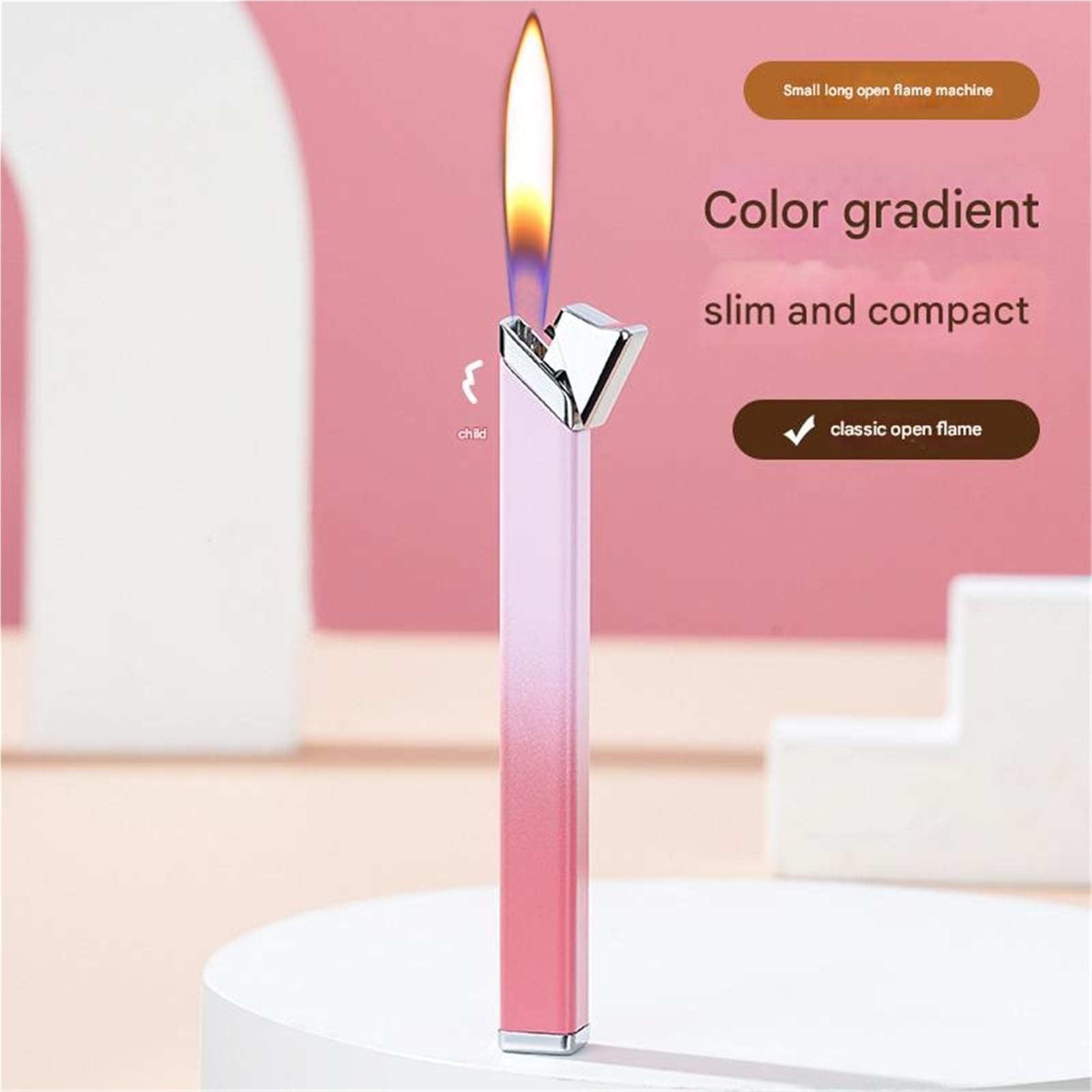Encendedores largos de butano recargables, llama suave, llama ajustable, empuje para encender, ideal para velas, camping, regalos para hombres y mujeres