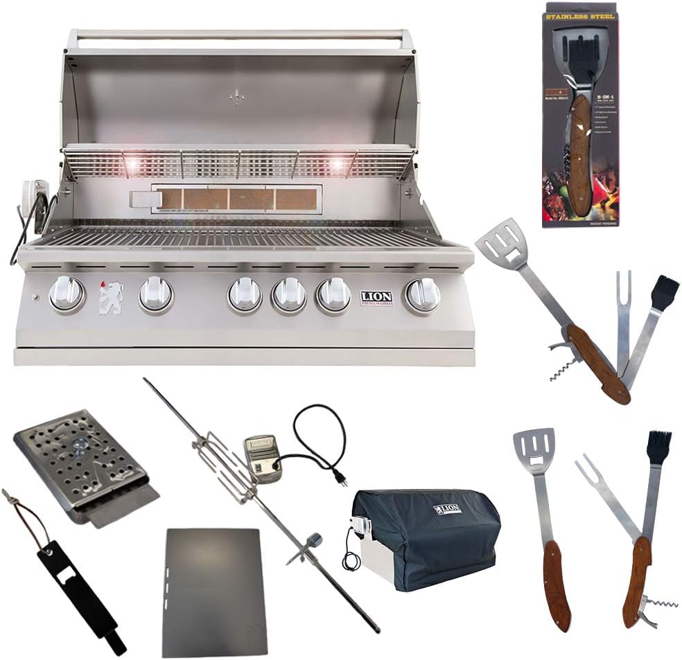 Lion Premium Grills40-Inch Liquid Propane Grill L90000 with Exclusive Best of Backyard Gourmet Package
