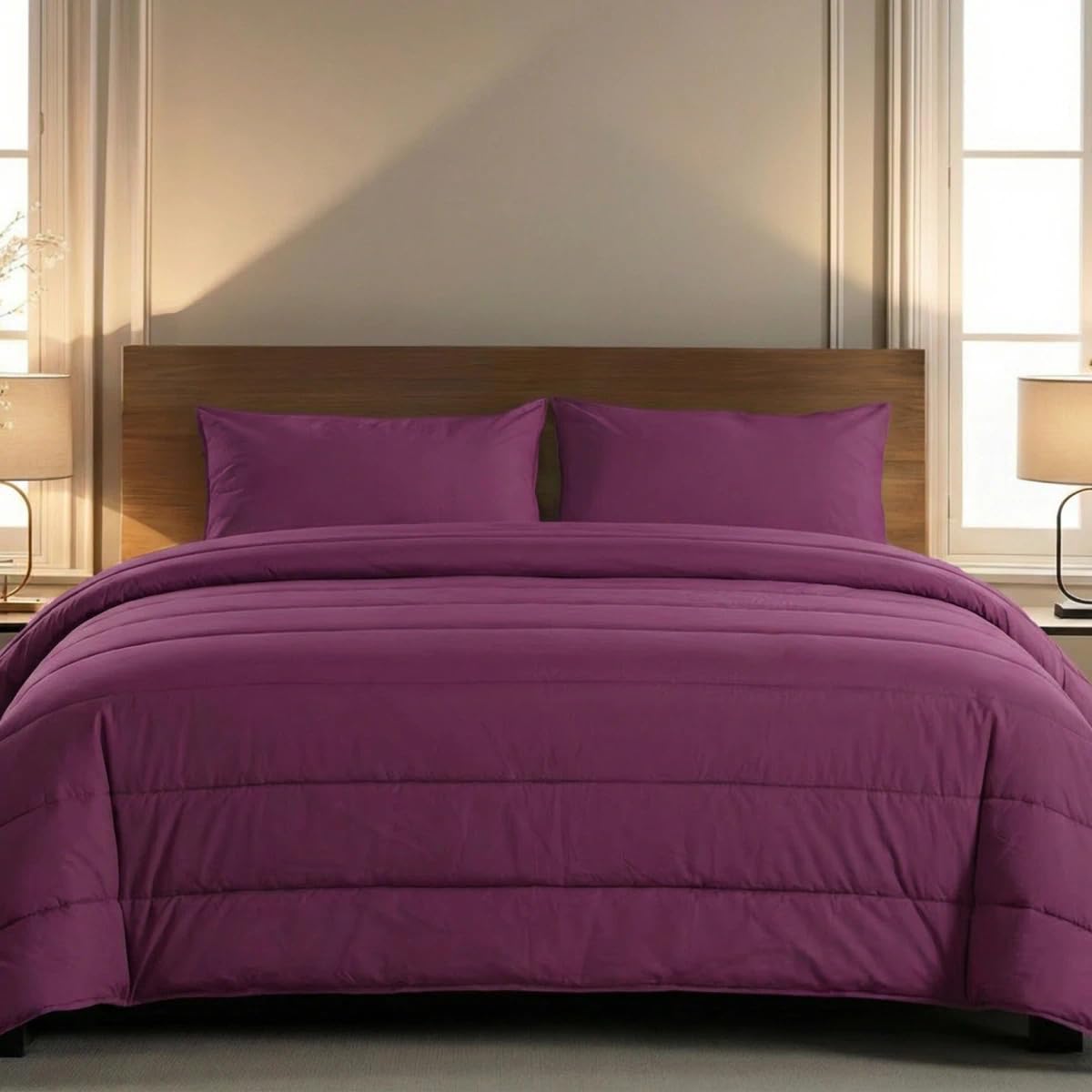 Zelesta® Comfort Uni Sommerbettdecke ohne Bezug – 2-in-1 Kühldecke für den Sommer, Atmungsaktiv, Leicht & Waschbar 40°C, Temperaturregulierend, Mikrofaser Bettdecke (Bordeaux, 140x200cm)