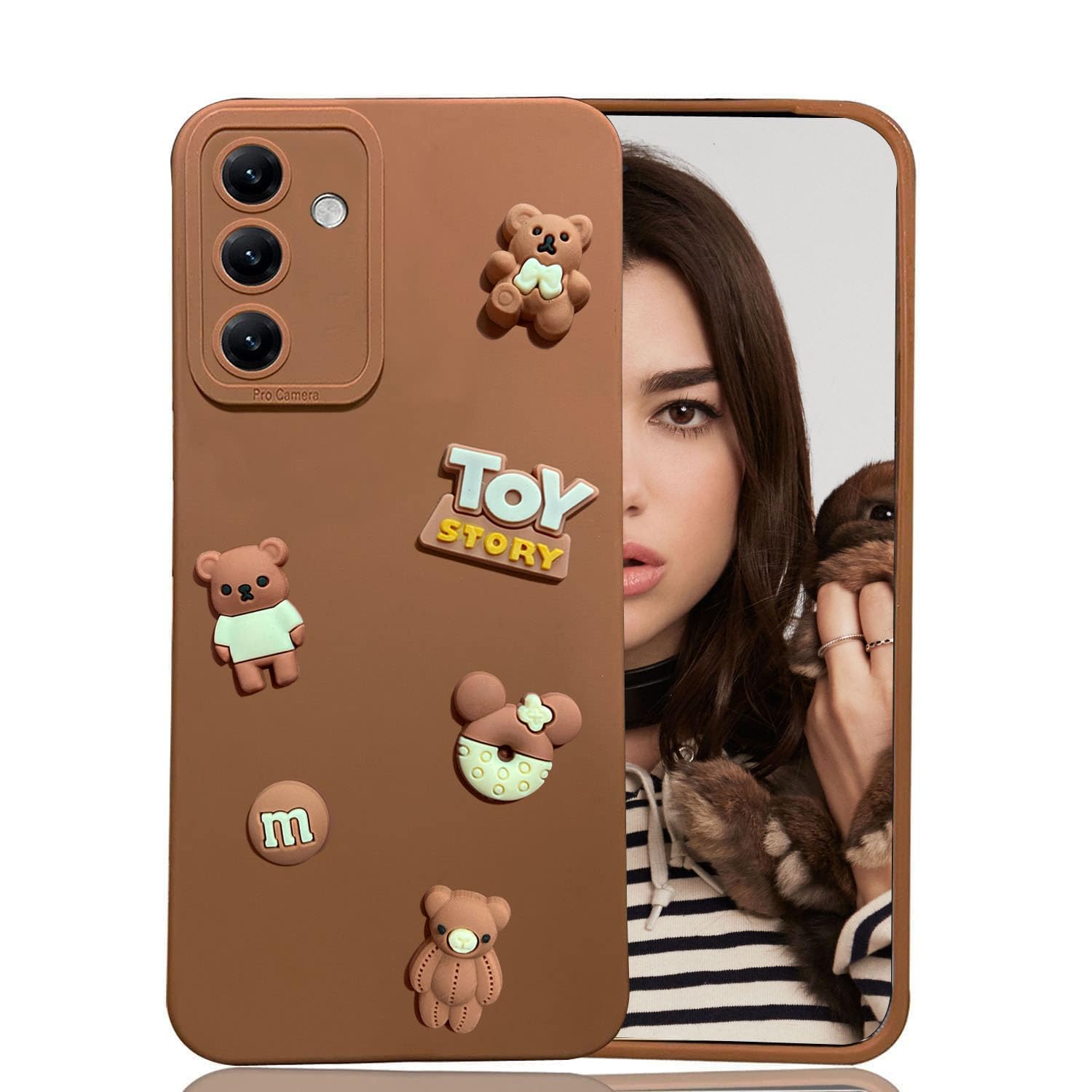 KC Back Cover for Samsung Galaxy M54 5G and Samsung Galaxy F54 5G - 3D Cute Cartoon Characters and Donut Shockproof Soft Bumper Silicone Case with Camera Protection (Brown) (B0CGDXCK1J) Amazon Price History, Amazon Price Tracker