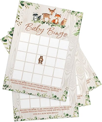 Miniatura 3 de Printed Party Juego de baby shower Woodland - Baby Bingo, juego de 50