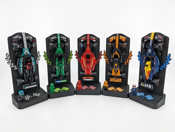 Support Lego F1 Speed Champions Imprimé 3D - Présentoir F1 Lego Vertical Design - Fabriqué France (Rouge) - 3