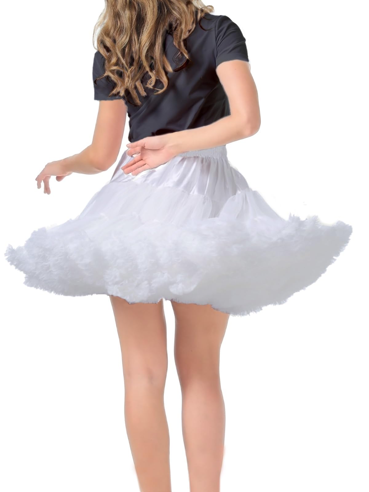 *daisysboutique* Damskie spódnice halki z siateczki, tiulowa spódniczka baletowa, tutu, krynolina, elastyczne, puszyste, Rockabilly