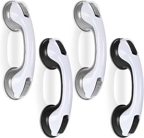 Paquete de 4 barras de agarre para bañeras y duchas, mango de ducha de 12 pulgadas, barras de agarre para ducha para personas mayores, barras de