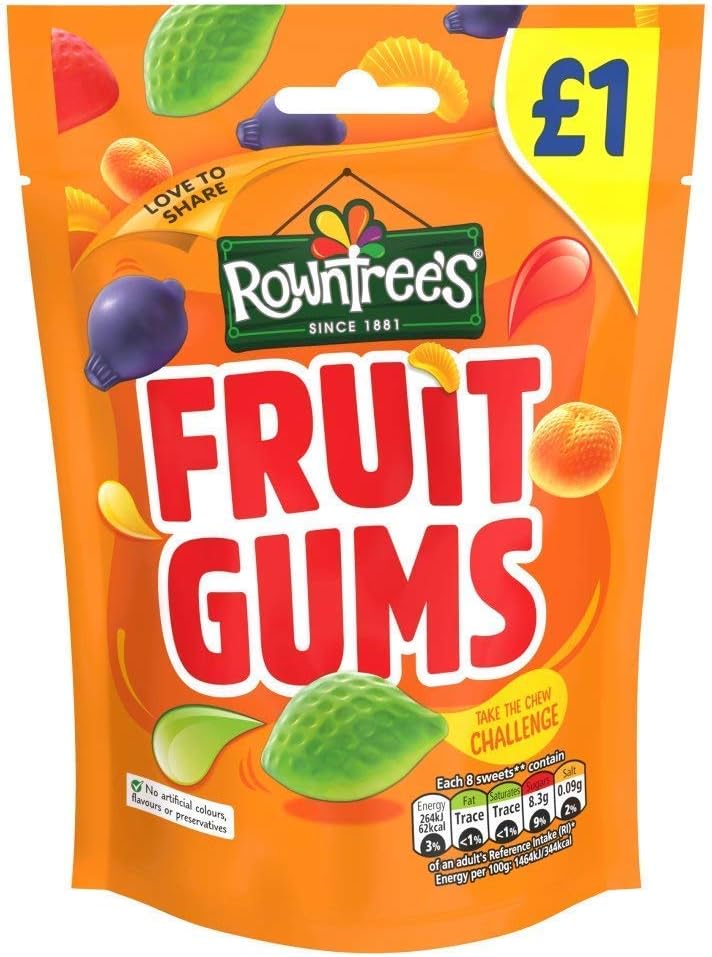 Rowntrees Fruit Gums 120g (Pack of 6)