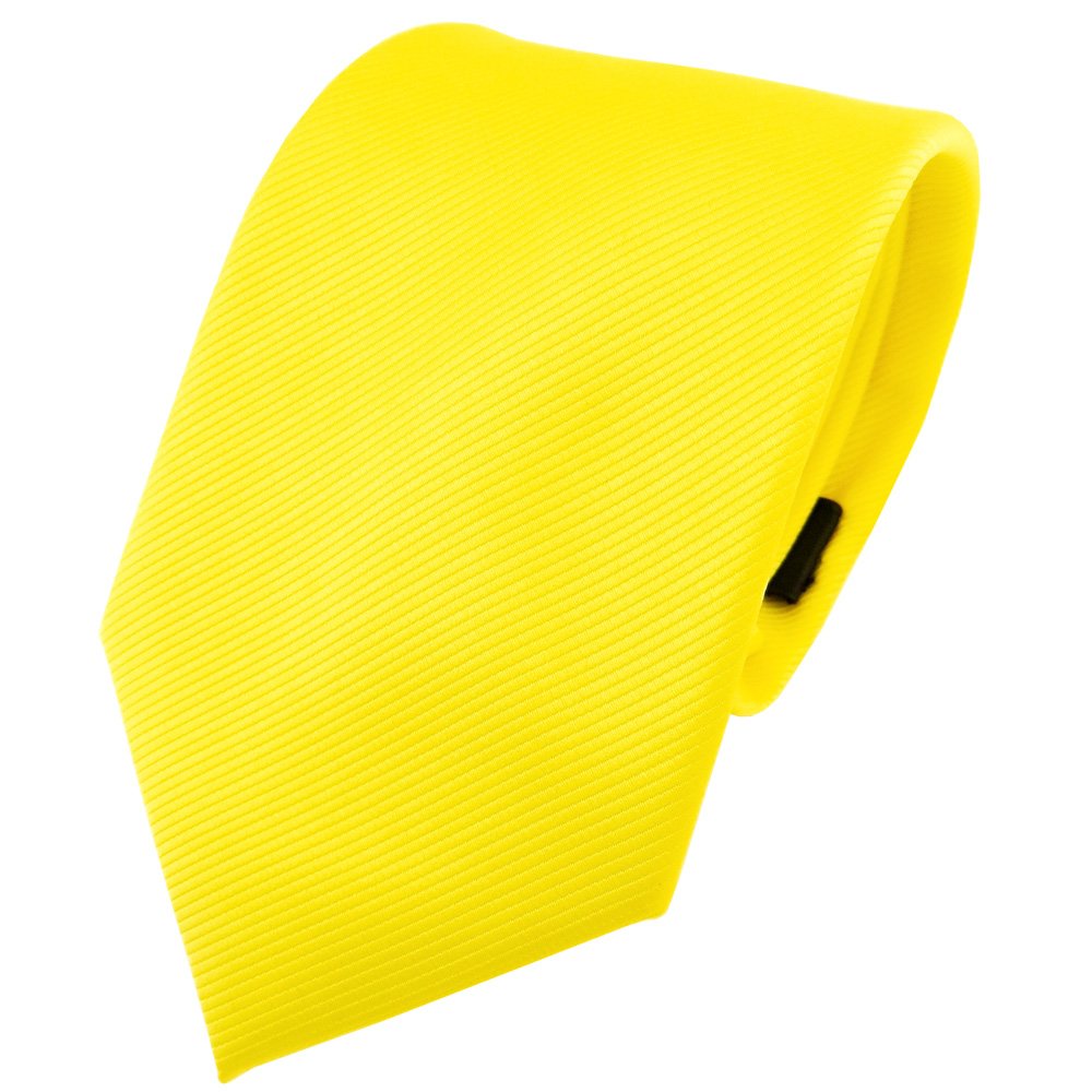 Tigertie Men's Yellow Lightyellow Neonyellow Designer Tie Necktie In Yellow Bright-Yellow Neon-Yellow Monochrome Rips