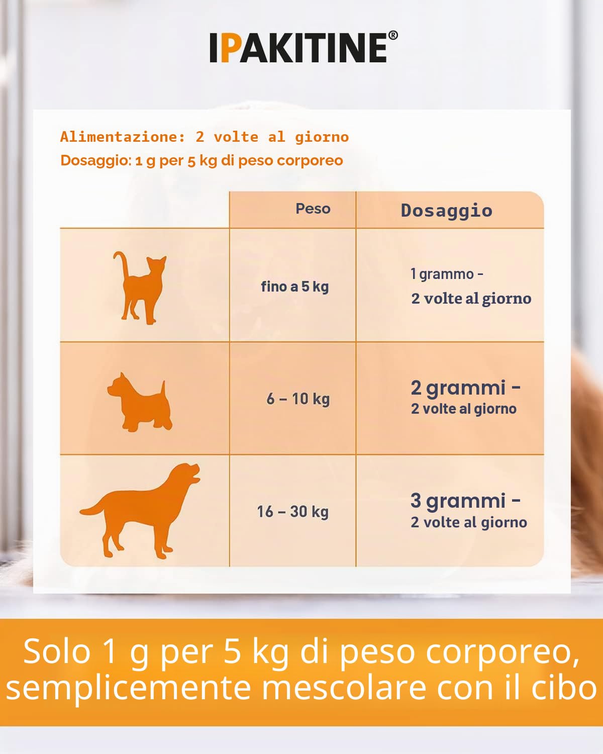 Ipakitine, Polvere per aiutare il funzionamento renale, per ridurre il fosfato, barattolo da 180 g