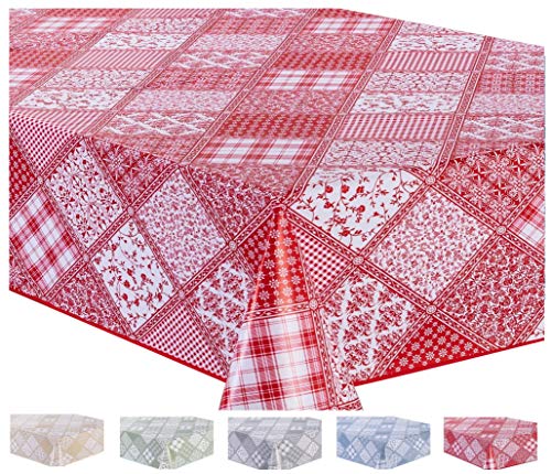 Home Direct Nappe Toile cirée PVC Rectangulaire 140 x 200 cm Rouge
