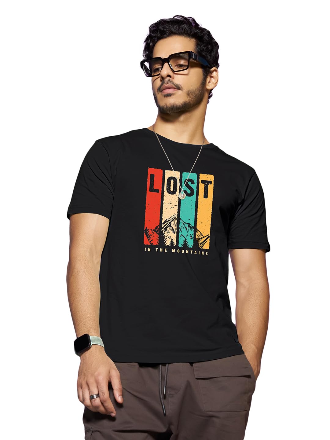 BewakoofMen's Graphic Print Regular Fit Half Sleeve Round Neck Cotton T-Shirt