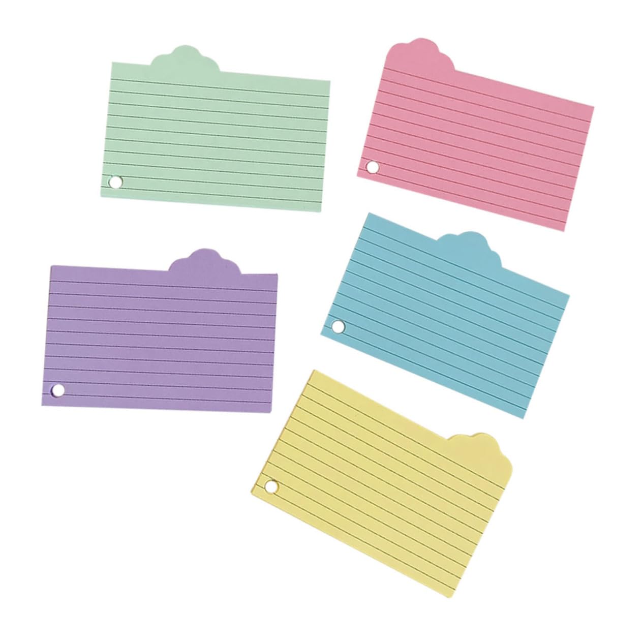 Angoily 5 Sätze Vokabelheft Aus Notizpapier Mit Klebrig Farbig Wolke Material Karteikarten Zum Lernen Meeting-notizbücher Notepad Aufnehmen Beachten Sie Pads Memo -pads 125 Blätter * 5