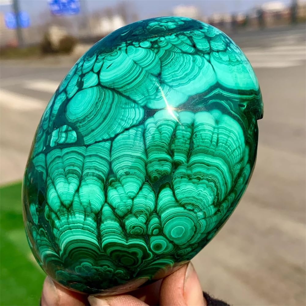 Huevos de Cristal malaquita (210-300 g) for decoración Habitaciones