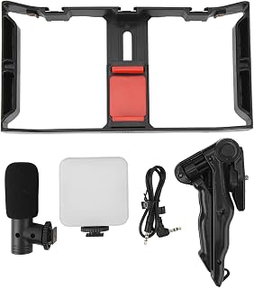 Phone Live Streaming Kit with Fill Microphone, Smartphone Video Rig Kit for Vlog, Low Latency Microphone with Intelligent Noise Reduction, 3 Fill