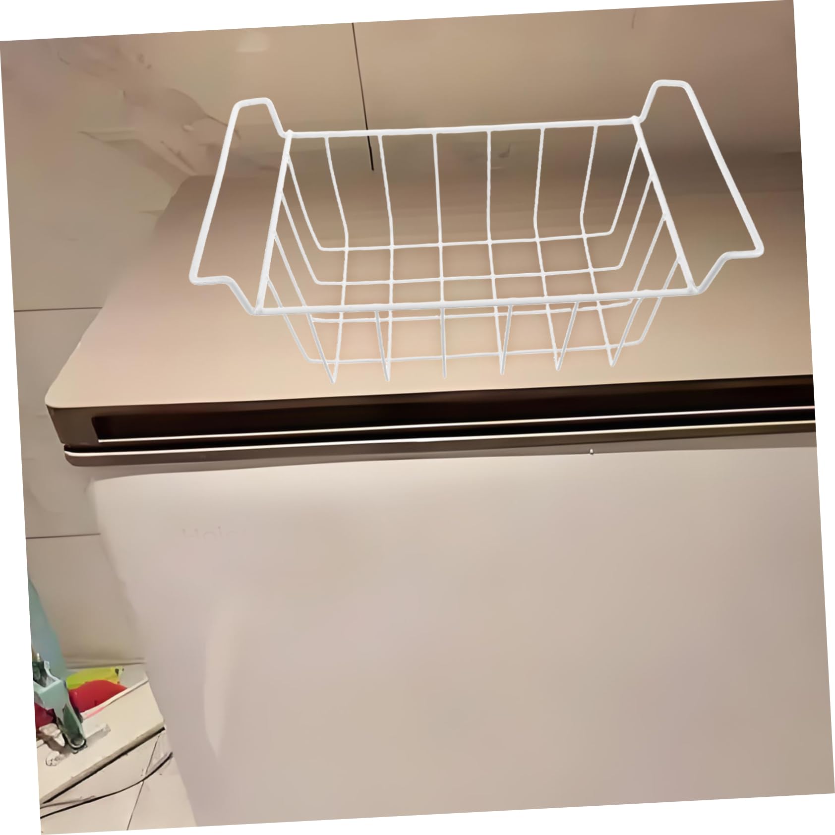 Cesta de alambre para congelador, estante de despensa apilable de metal para congelador y refrigerador