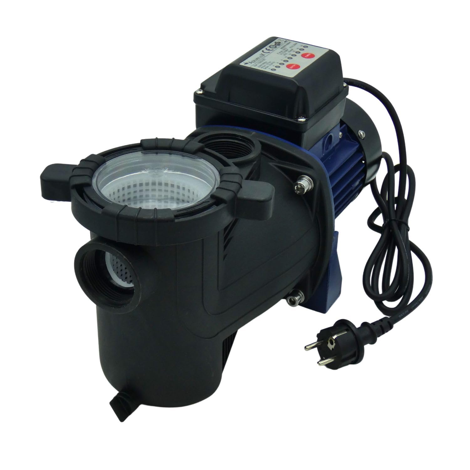 Pompe Filtration Piscine avec Timer Intégré - Modèle 1/3 - Piscine 10 à 20m3 - avec Préfiltre- Couvercle Quick Lock sans Vis - A Utiliser en complément d'un Filtre