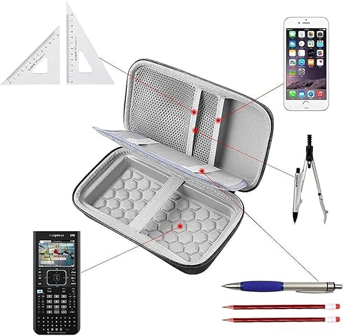 Miniatura 5 de PAIYULE Funda de viaje para calculadora gráfica Texas Instruments Ti Nspire CX CAS II Ti-84 Plus CE, gran capacidad para bolígrafos, cables y otros