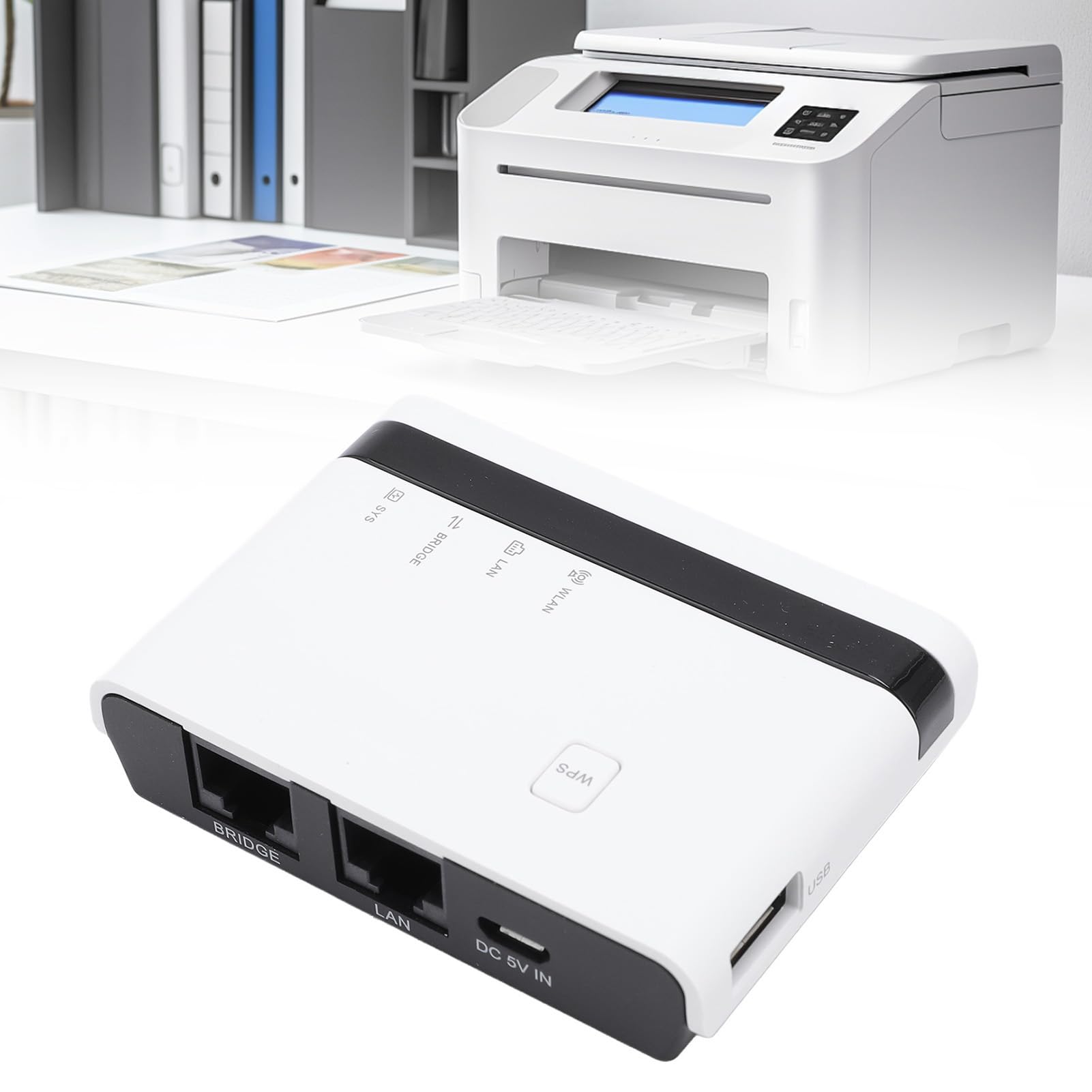 Serveur d'impression sans fil USB 2.0 100 Mbps pour 4 imprimantes