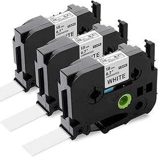 Upwinning AZe-241 18mm Compatible Brother Label Printer Tape TZe-241 TZe241 Black on White, Replace for Brother Ptouch TZe Tape 18mm Laminated for Brother P-Touch 1830 2030 2430 E300VP H500, 3-Pack