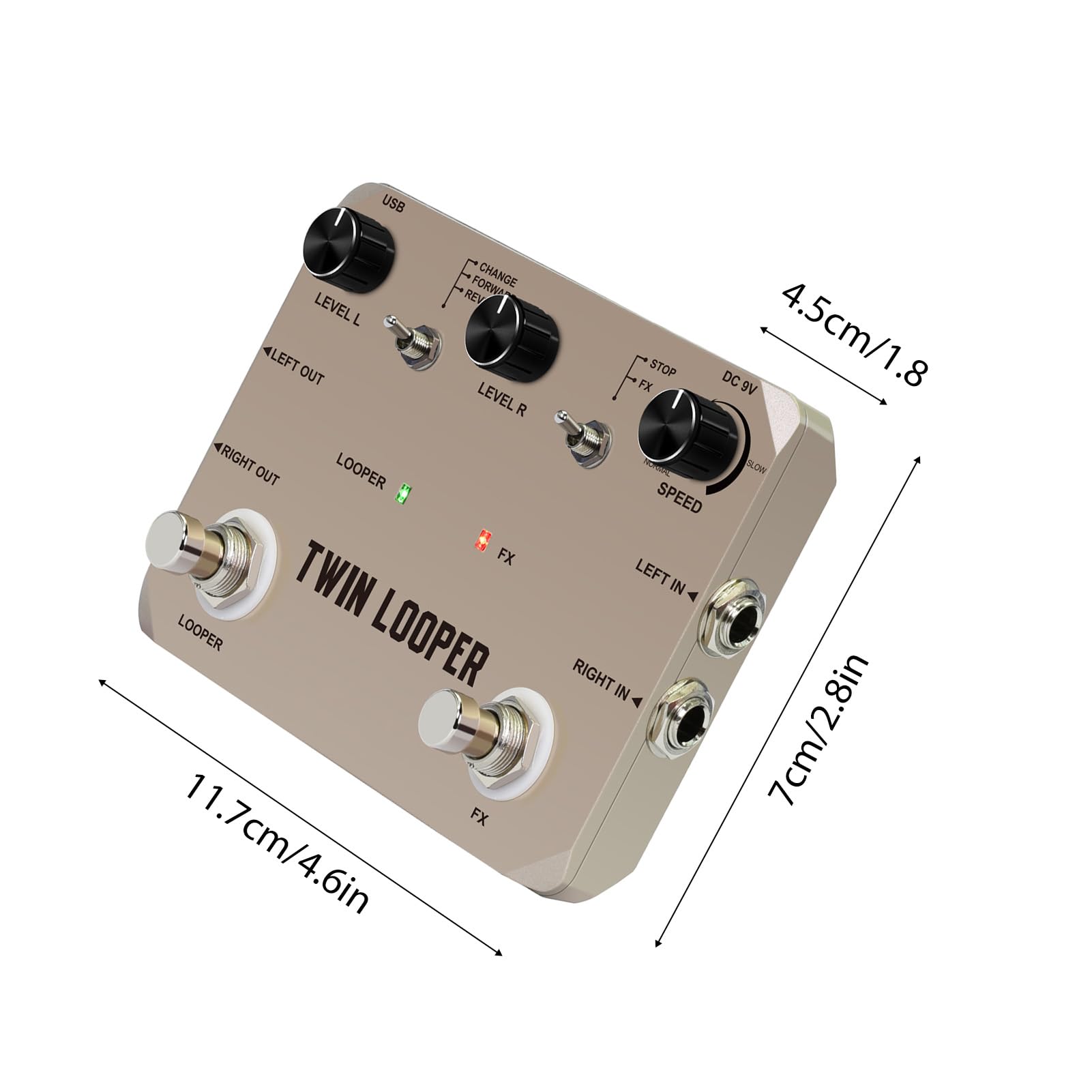 Rowin Guitar Looper Pedal Professional 11 Typów Odtwarzania 10 Minut Nagrywania 24-bitowe Próbkowanie Gitara ze Stopu Cynku Loop Station Pedał Efektów do Występów na Gitarze