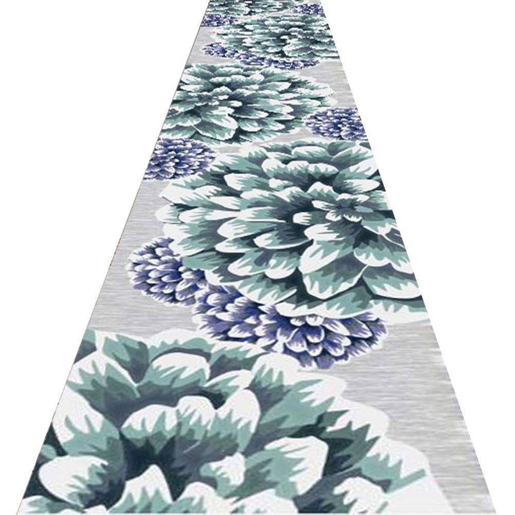 AOMRUN Läufer-Teppich Flur-Teppich – Mehrfarbiges florales Muster, extra lang, 1 x 4 m