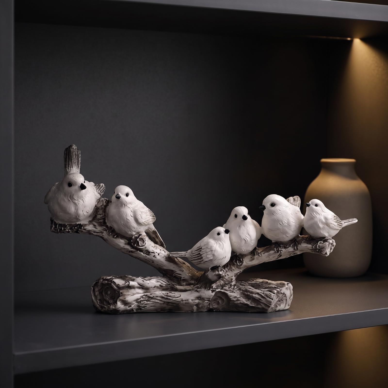 LOVIVER Figura Pájaros Rústico coración | Envejecido, Escultura Pájaros en, Acogedora, Estatua Pájaro, para Recibidor, Estantería