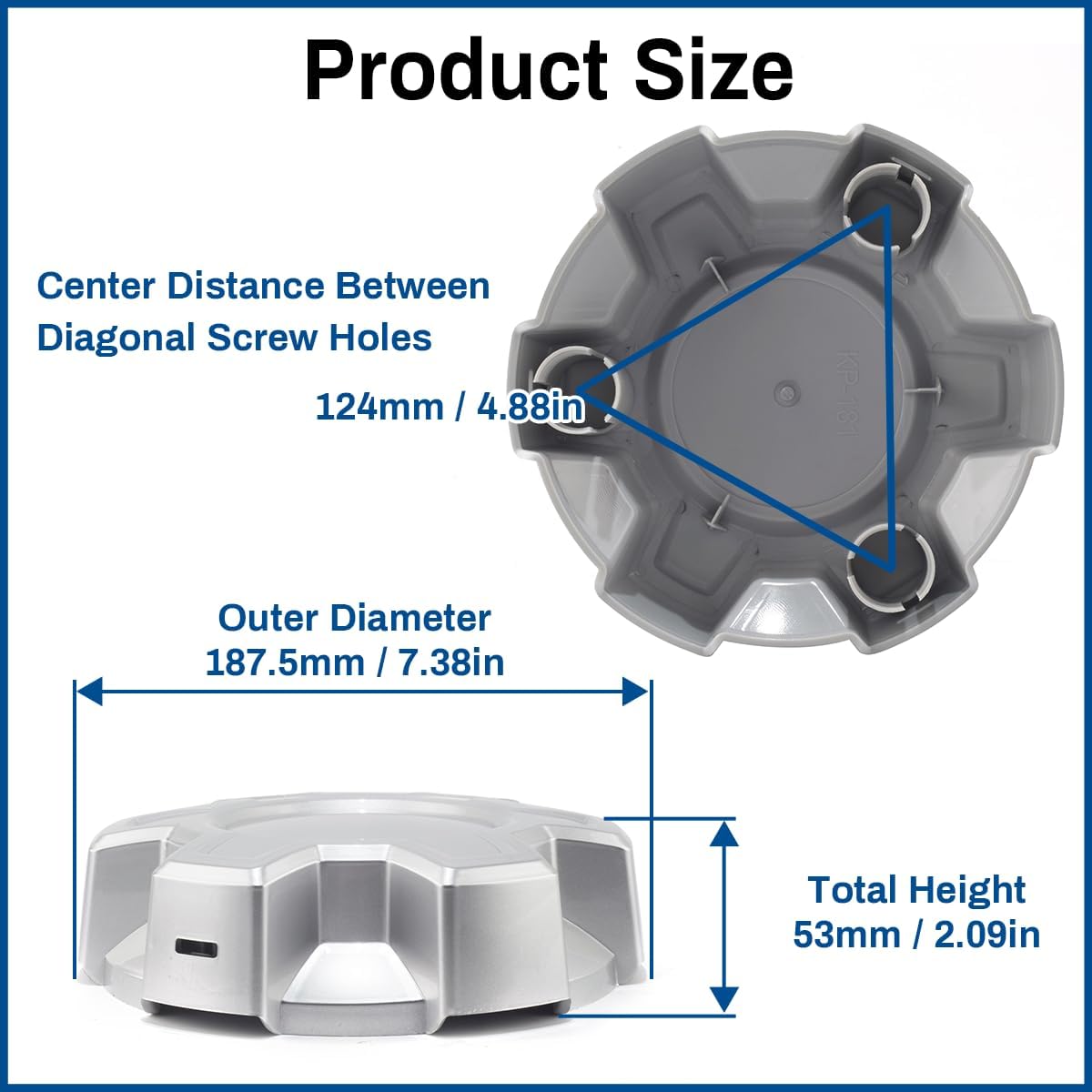 Wheel Center Cap for Chevrolet 2019-2024 Silverado 1500 Colorado Silver Rim Hubcap Covers 84173372, 23378301, 4pcs