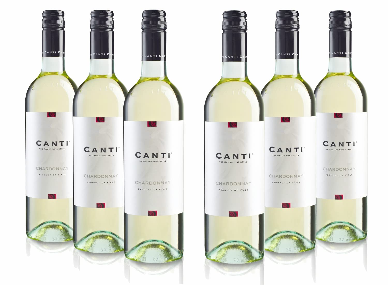 Canti - Italian Chardonnay White Dry Wine, Fresh Flavor with a Fruity Taste and Notes of Citrus and Apples, 6x750 ml