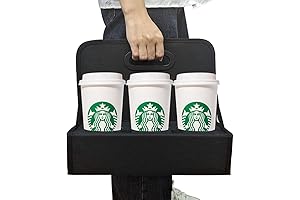 6-Cup Car Drink Holder Caddy with Handle, Reusable, Insulated, Keeps Drinks Hot or Cold