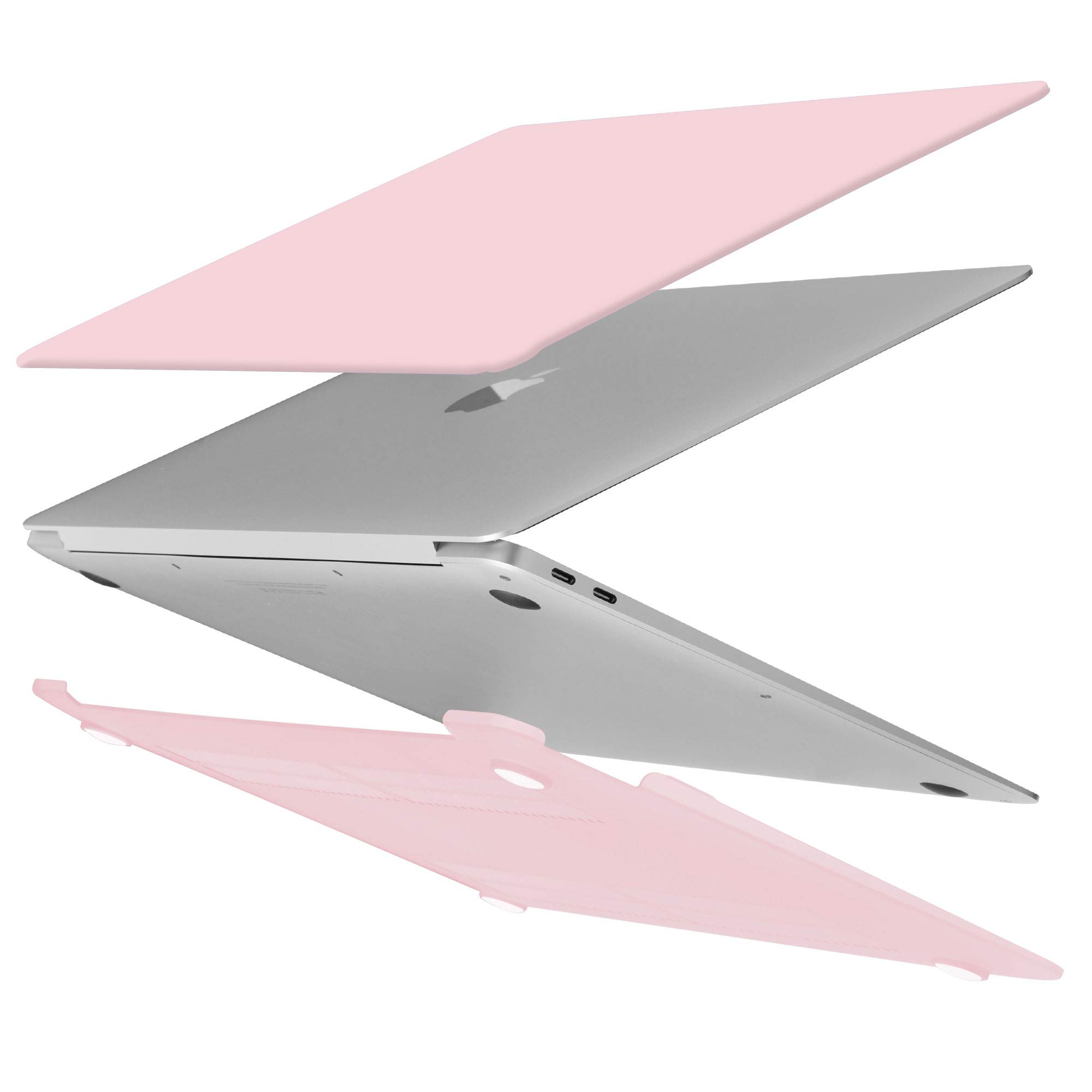 TECOOL Custodia MacBook Air 13 Pollici Retina M1 2020 2019 2018 A2337 A2179 A1932 con Touch ID, Case Cover Opaca Rigida Plastica Ultrasottile +Accessori Copritastiera Silicone Italia Layout, Rosa
