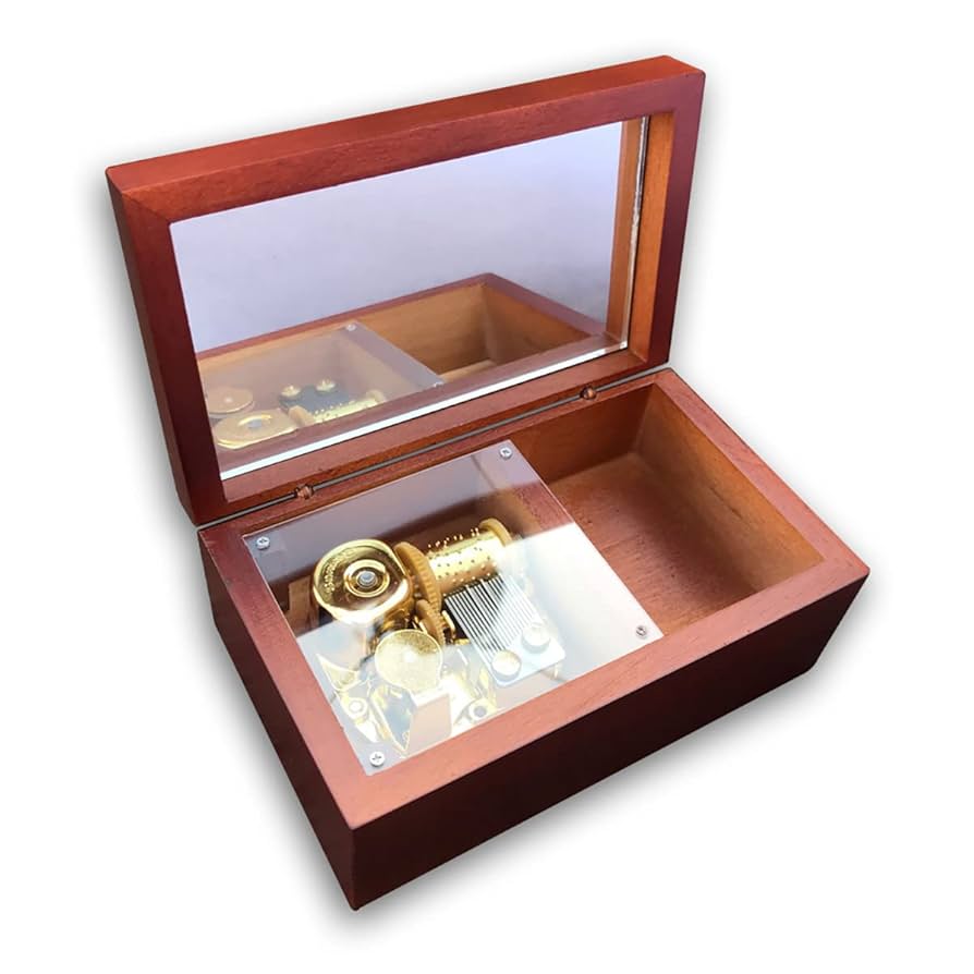 Amazon.com: Brown Wooden Wind up Music Box Jewelry Box with