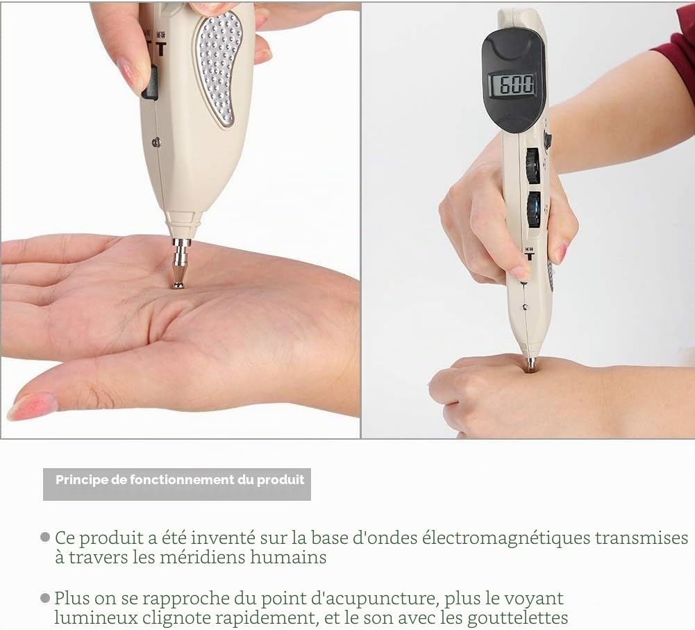 Stylo Acupuncture Stylo électronique D'acupuncture Sans Aiguille Soulagement de la Douleur Détecteur Point D'acupuncture Masseur Corporel Meridian Acupuncture Pen Rechargeable