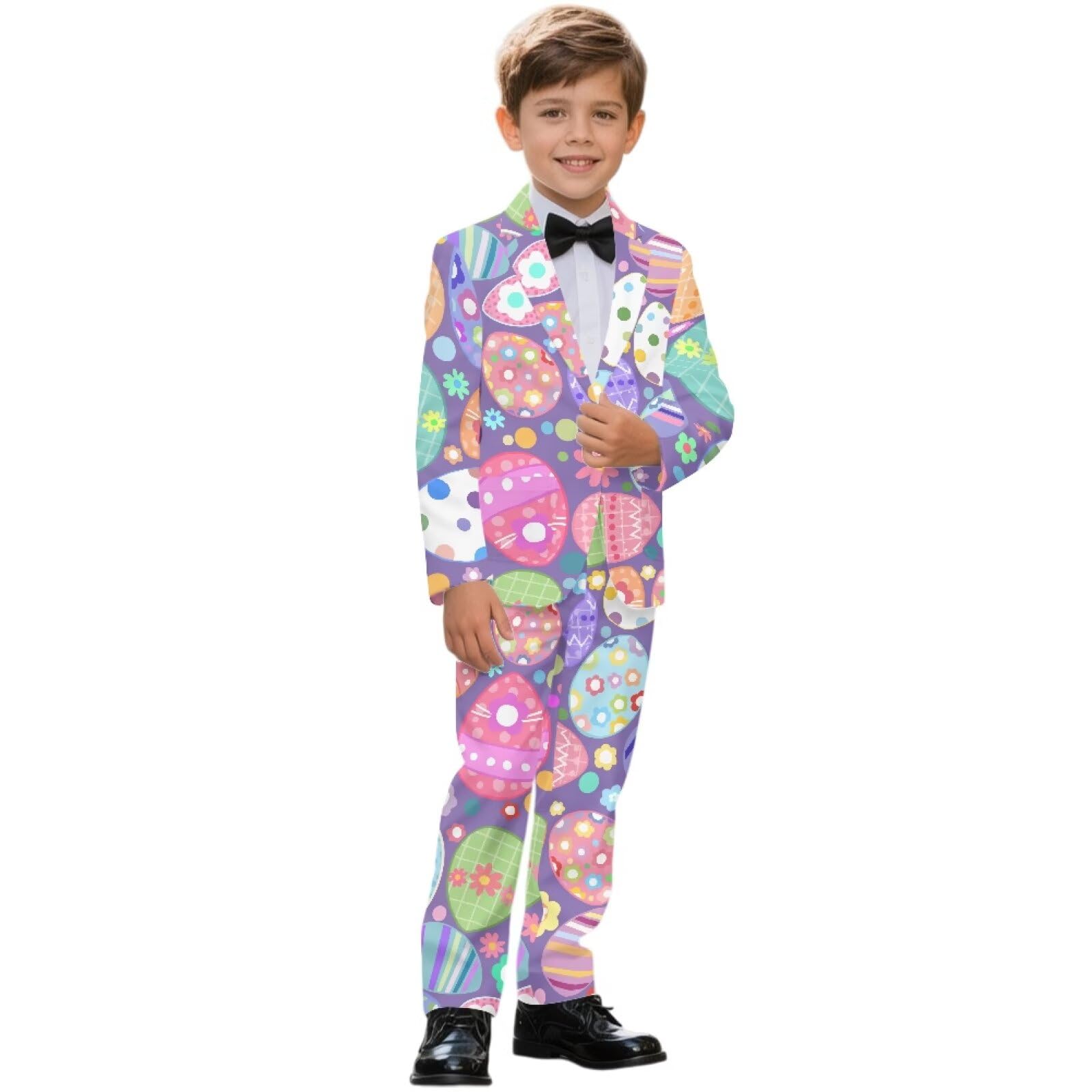 Biyejit 2-teiliges Jungenanzug-Set mit einem Knopf, Blazer und Hose, formelle Smokingjacke für Hochzeit, Party, Outfit, 5–14 Jahre