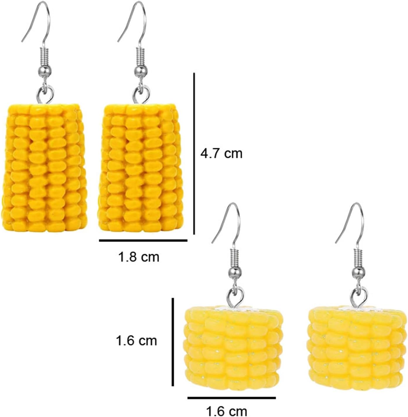 coadipress 2 Pairs Corn Earrings for Women Funny Creative Resin Corn Earrings Handmade Simulate Lifelike Corn Food Earrings 3D Candy Corn Earrings Thanksgiving Day Holiday Earrings Jewelry - Image 9