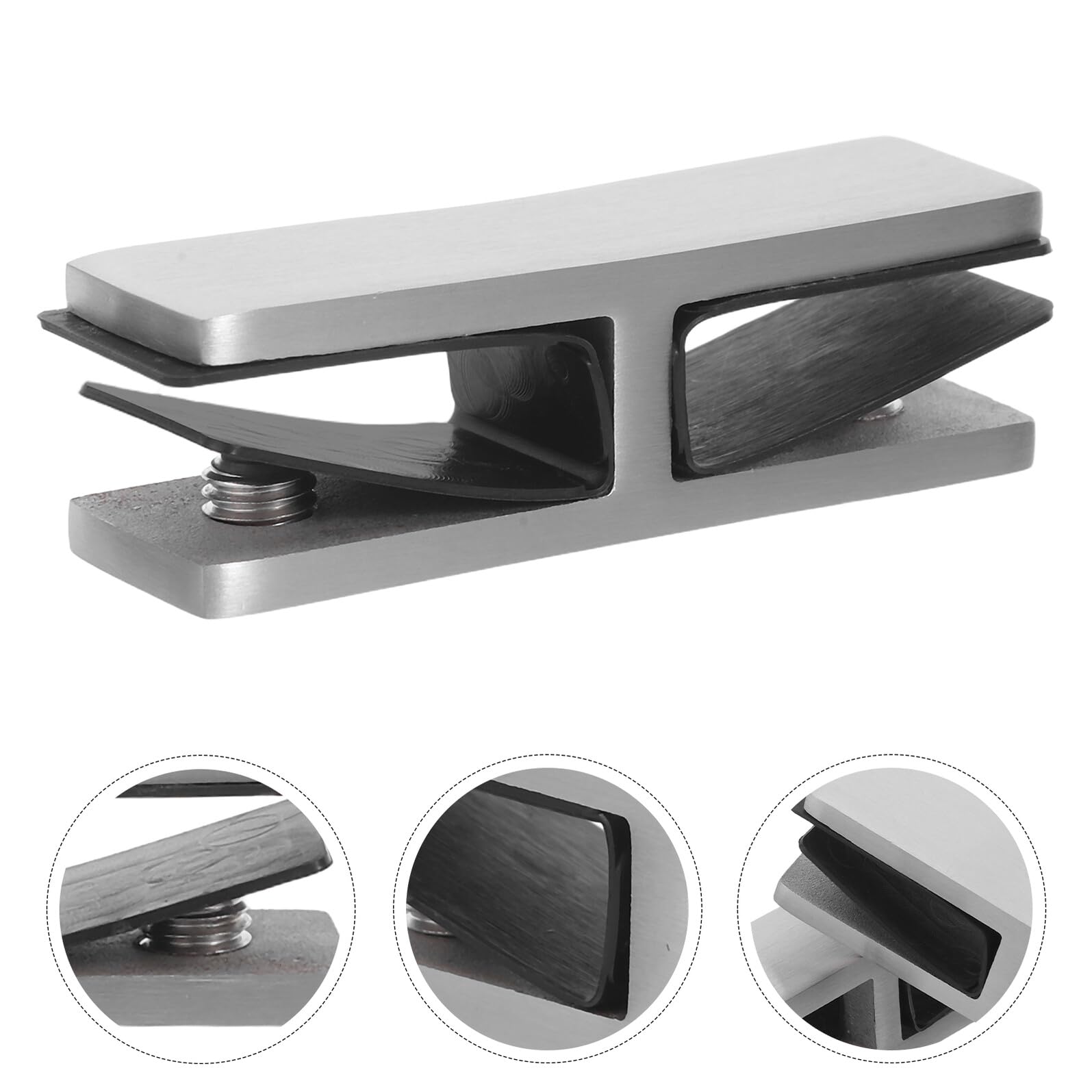 Abrazaderas para Barandilla de Vidrio 180° Inox Cepillado 2 Piezas para Paneles 10-12 Mm, Soportes Resistentes para Barandillas de Balcón y Terrazas, Accesorios para