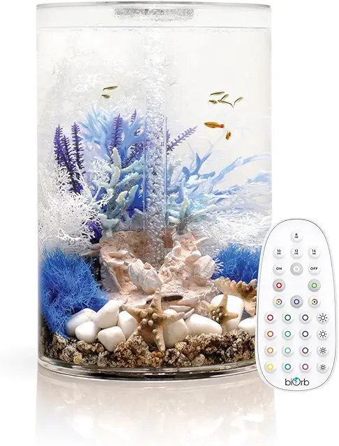 White MCR LED-lit BiOrb Tube Terrarium - 30L Aquarium for Beginners